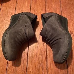 Grey Dansko wedge booties